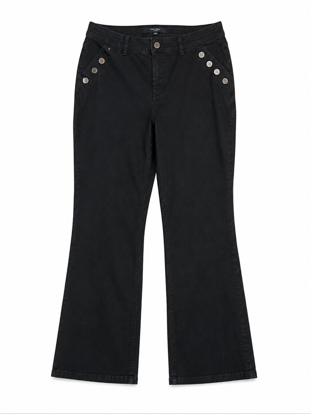 1822 Denim Women’s Size 14 Black Flare Leg Jeans Mid Rise Stretch Denim Pants